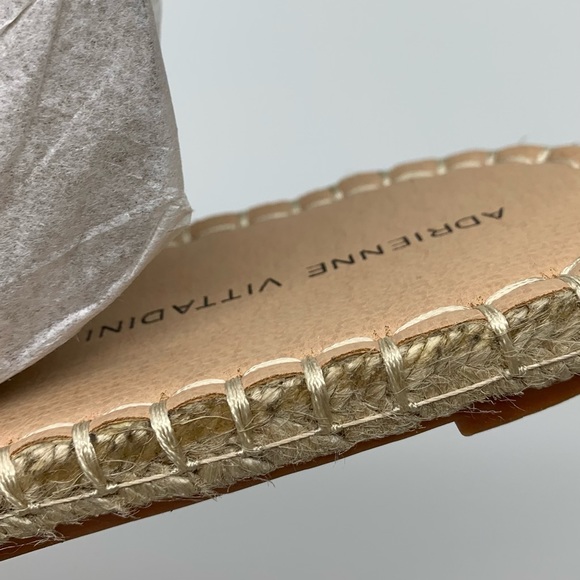 Adrienne Vittadini Arnie Tan Espadrille Flat Mule Sandal Faux Leather Size 9 - Picture 13 of 15